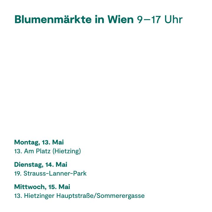 Blumenmärkte in Wien 2024